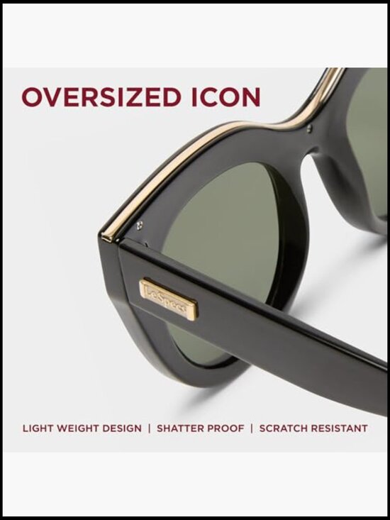 Oversized Cat Eye Sunglasses with UV Protection and Scratch-Resistant Lenses